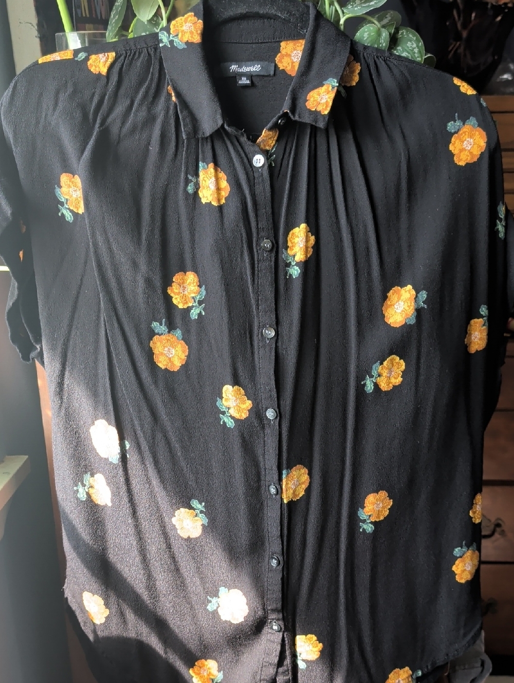 Madewell Drapey Central Shirt in Floating Florets size XS